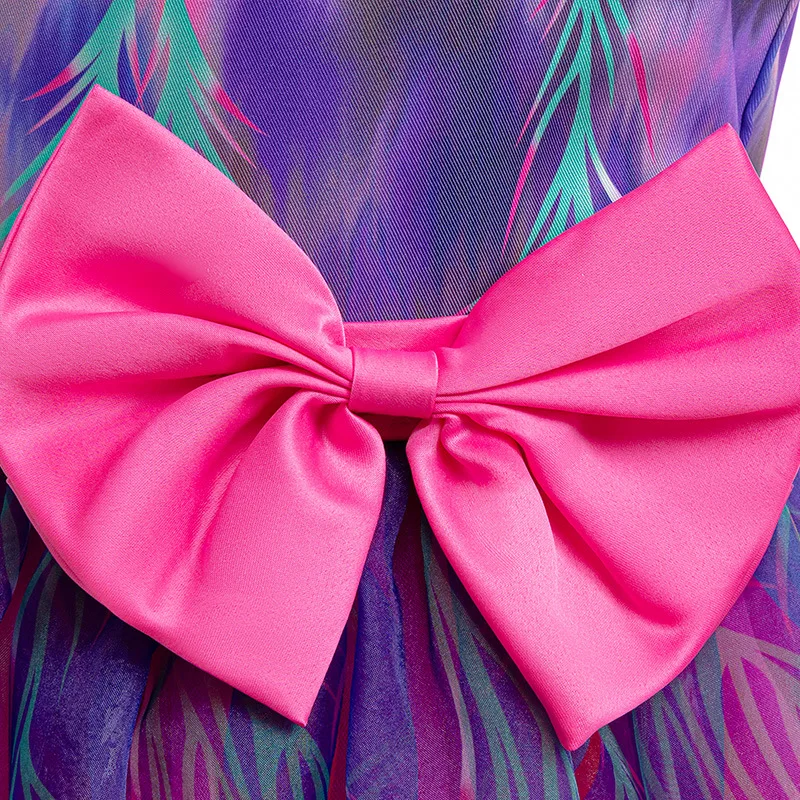 أنيمي فستان الأميرة دور اللعب لطيف فتاة القوس فتاة السنة الجديدة فستان الخصر منتفخ شبكة المرحلة حفلة الأطفال زي تأثيري #4