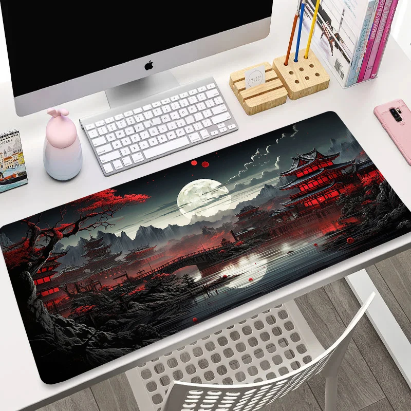 Yıldızlı gökyüzü ay Mouse Pad büyük bilgisayar ofis oyun masası paspaslar XXL kauçuk kaymaz oyun klavyesi Mousepads uzun masa pedleri