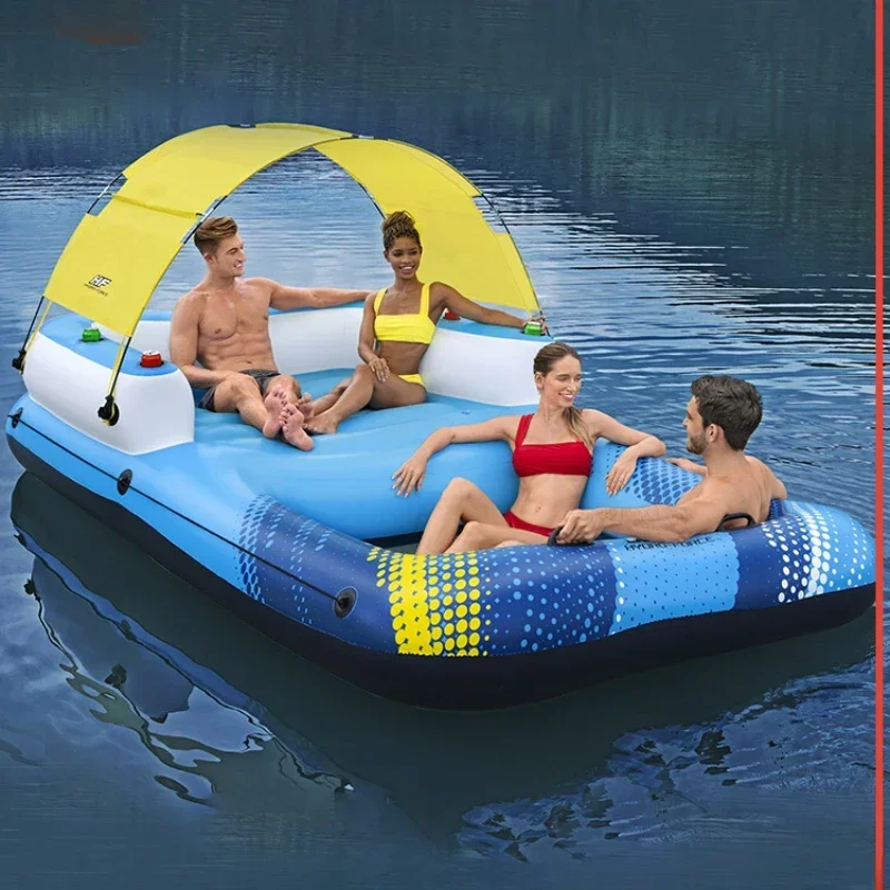 

Giant Oversized Inflatable Floating Island with Awning Mount