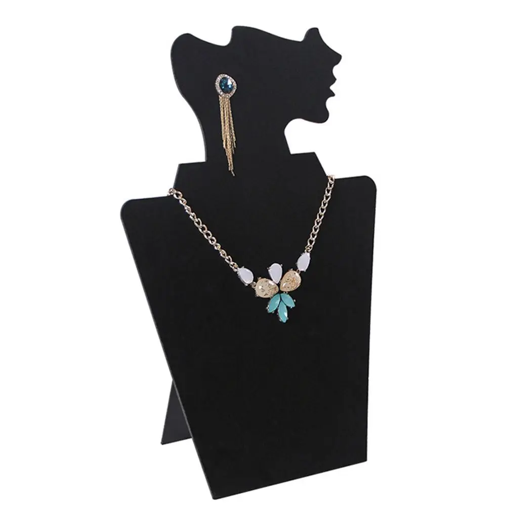 Stof Mannequin Sieraden Display Stand Zijgezicht Mannequin Unieke Sieraden Opbergrek Houder Hoofd Buste Portret