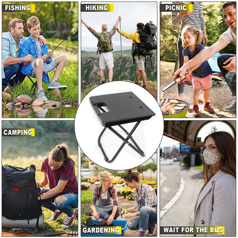 For Tesla Model 3/Y/S/X Folding Camping Stool Outdoor Footstool for Travel Walking Hiking Fishing Picnic Barbecue Portable Stool