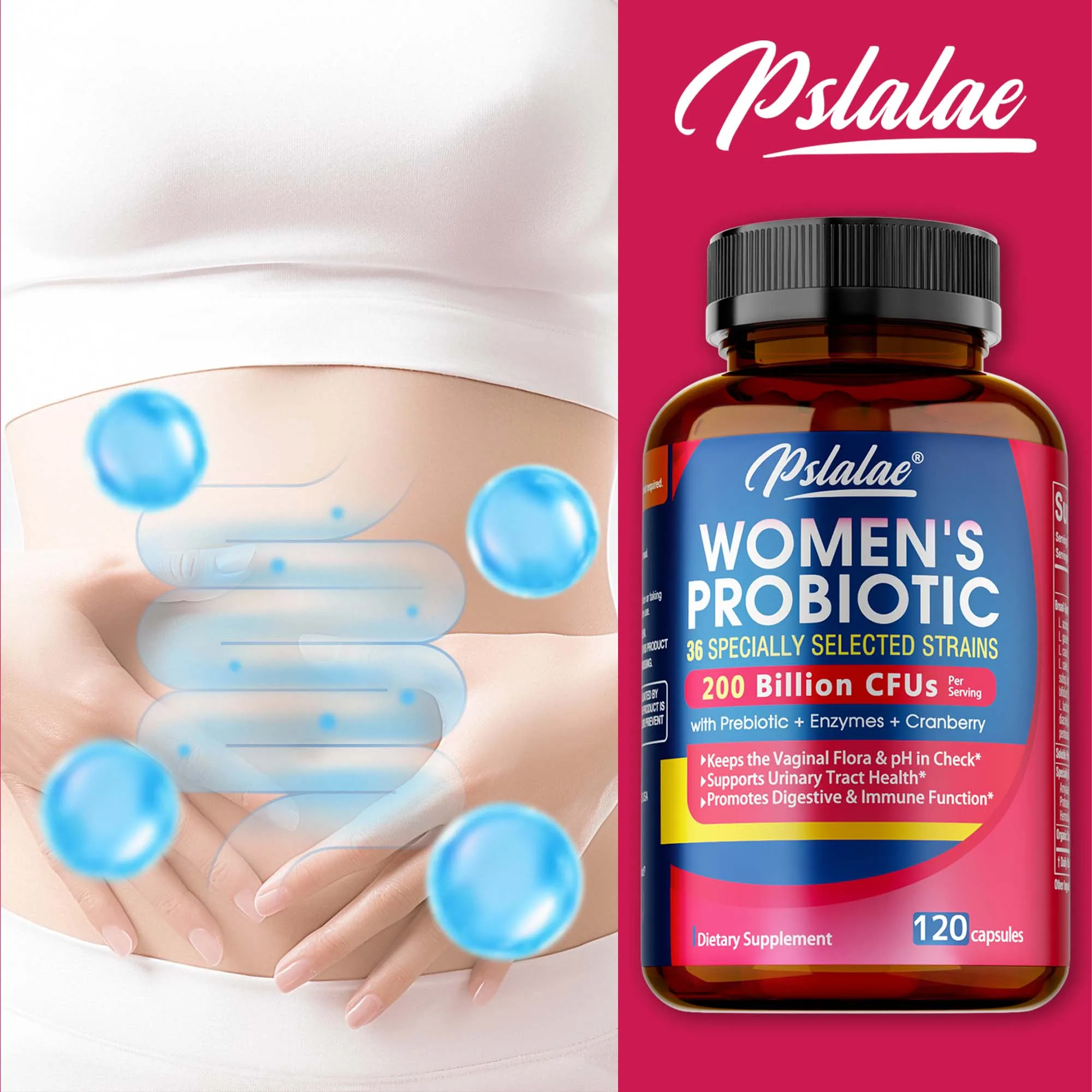 

Probiotics Women - Supports Intestinal Health, Improves Digestion, Helps with Weight Loss, and Balances Gut Bacteria