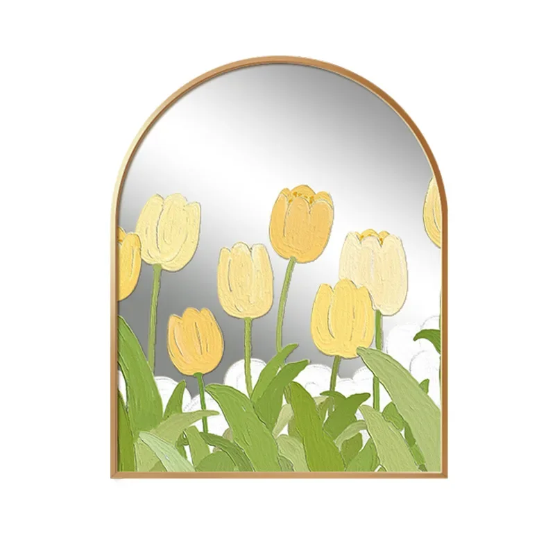 Tulip acrylic mirror decorative painting ins wind living room bedroom desktop room wall mural niche hanging