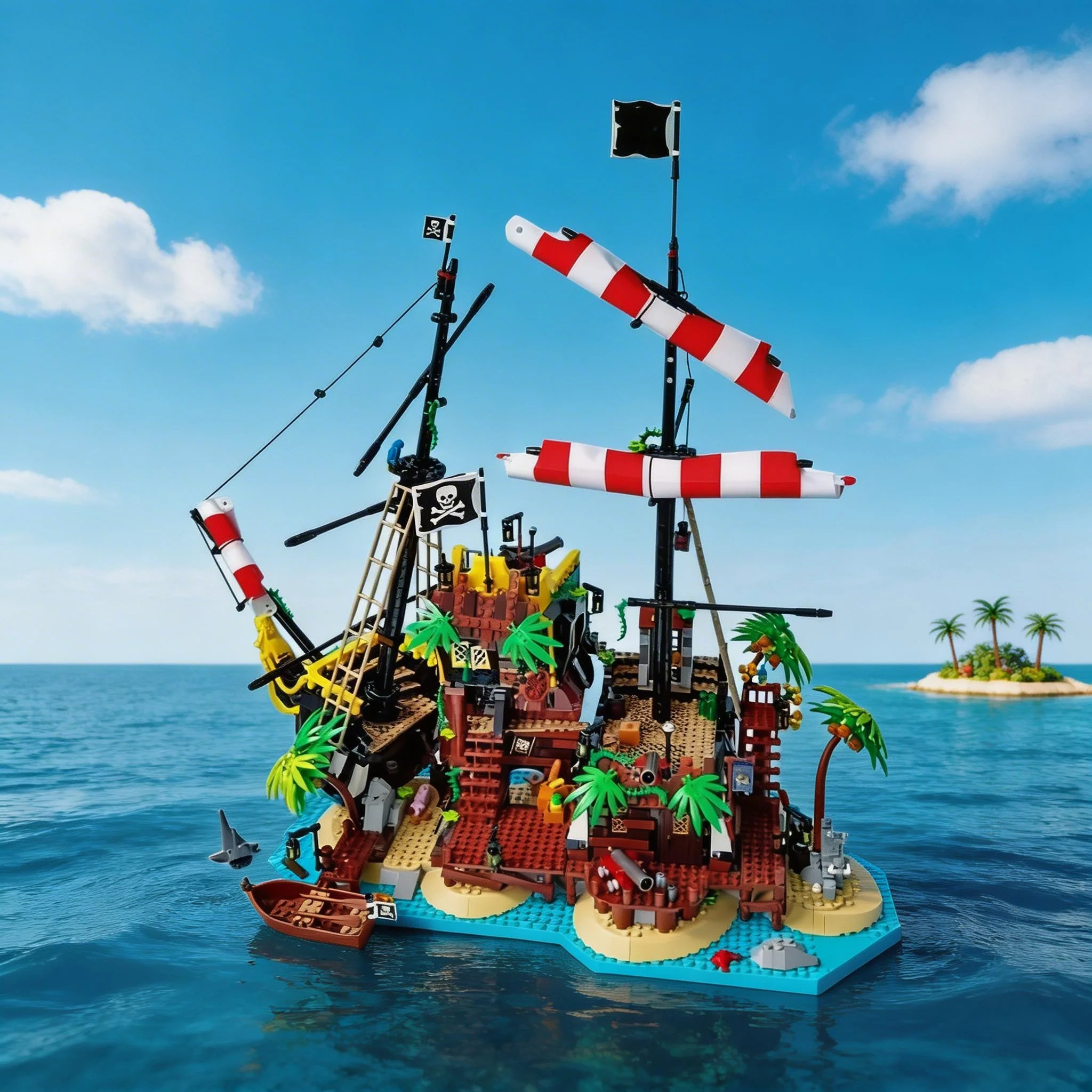 

Новая модель лодки MOC 2026 года с рамой, креативный конструктор Barracuda Bay, строительные блоки, подарки на день рождения и праздники для мужчин и женщин