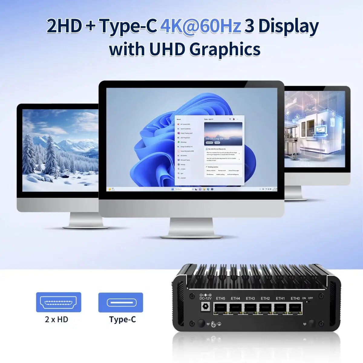 MNBOXCONET 미니 PC N150 N355 방화벽 팬리스, 6x2.5GbE(4x2.5GbE) LAN DDR5 베어본 마이크로 어플라이언스 하드웨어 컴퓨터