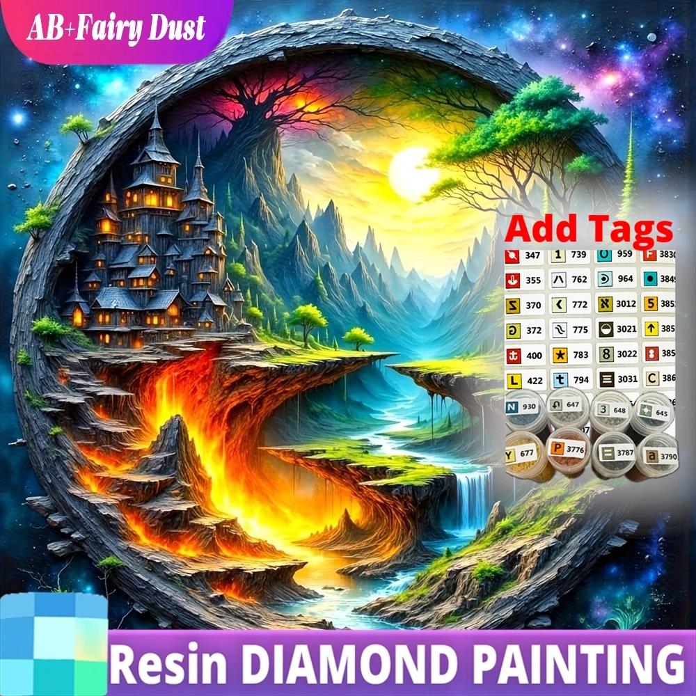 

Набор для алмазной вышивки 5D: Дерево из смолы с эффектом сказочного сияния AB, полная выкладка, мозаика, лесной пейзаж, вышивка, поделки и товары для творчества U
