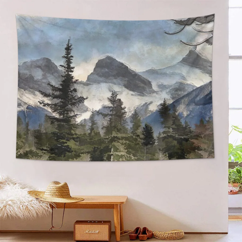 

The Three Sisters - Canadian Rocky Mountains Tapestry Aesthetic Room Décor Wall Hogar Decorating