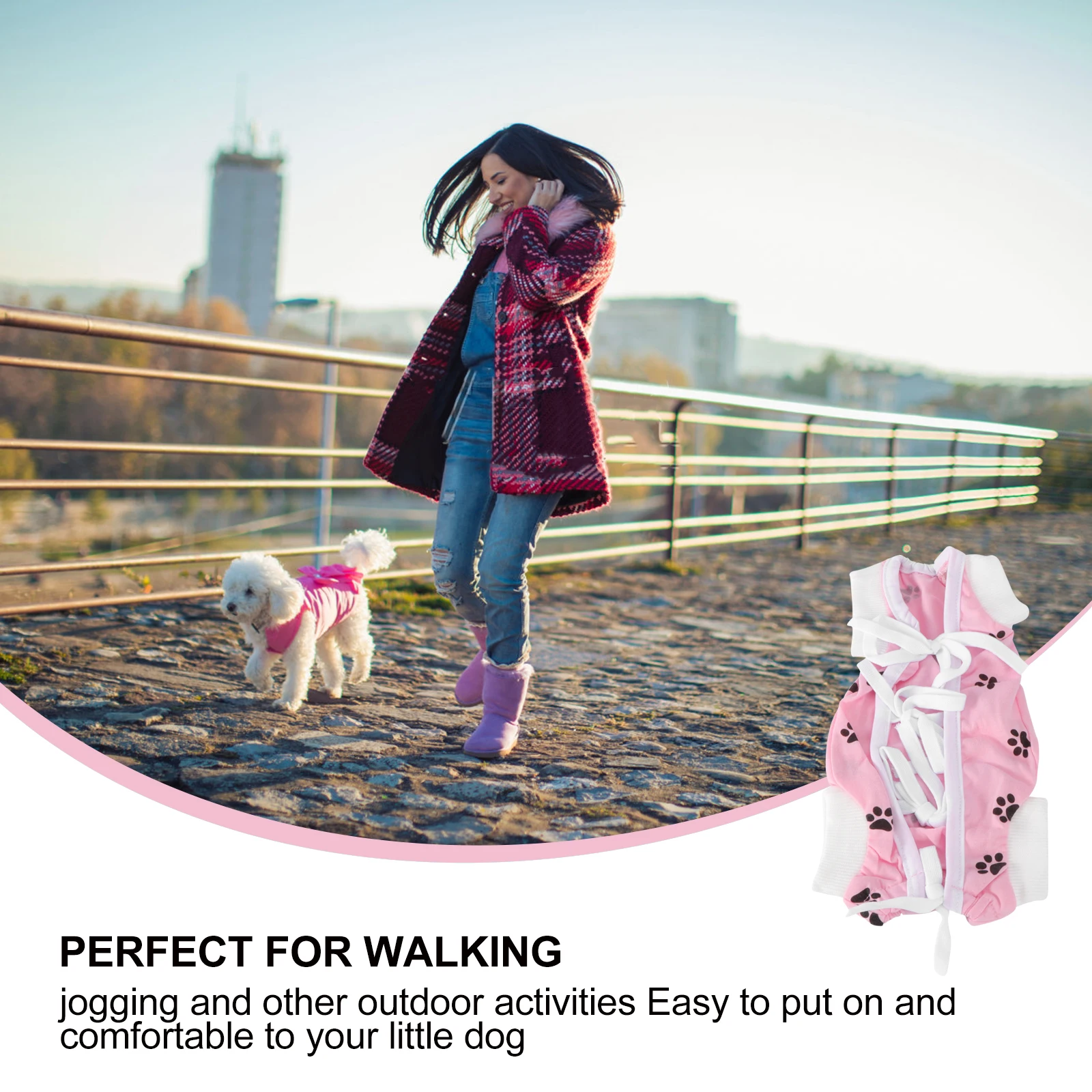 

Clothes Dog Surgical Gown Pet Injury Vest Dress Pink Nursing