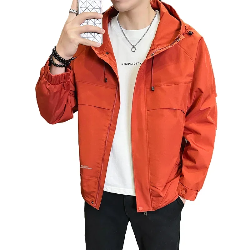 

Trendy Man Windbreaker Jacket Fashion Man Outdoor Waterproof Technical Hooded Jacket Suitable for Wilderness Hiking and Camping