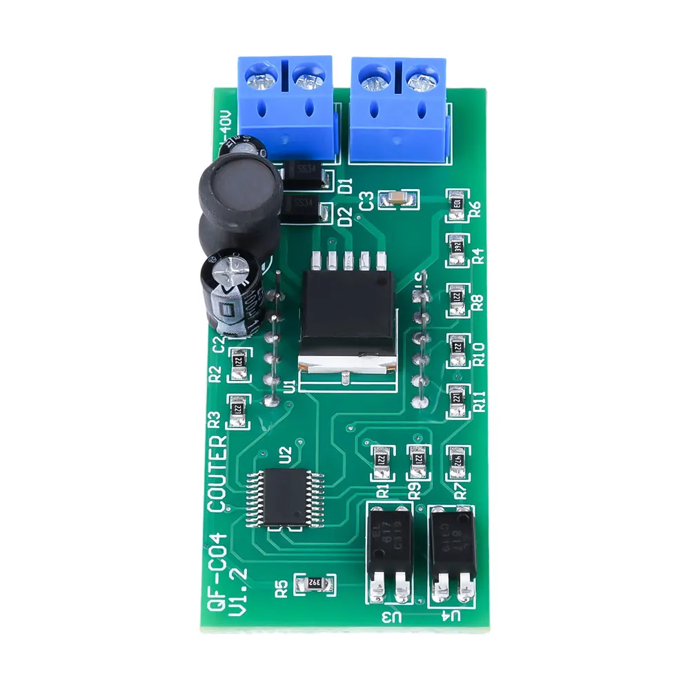 DC 4-40V 0-9999 Trigger Digital Counter Module Accumulator 4-Bit Red Blue 0.56In Digital Tube Display With Memory Function