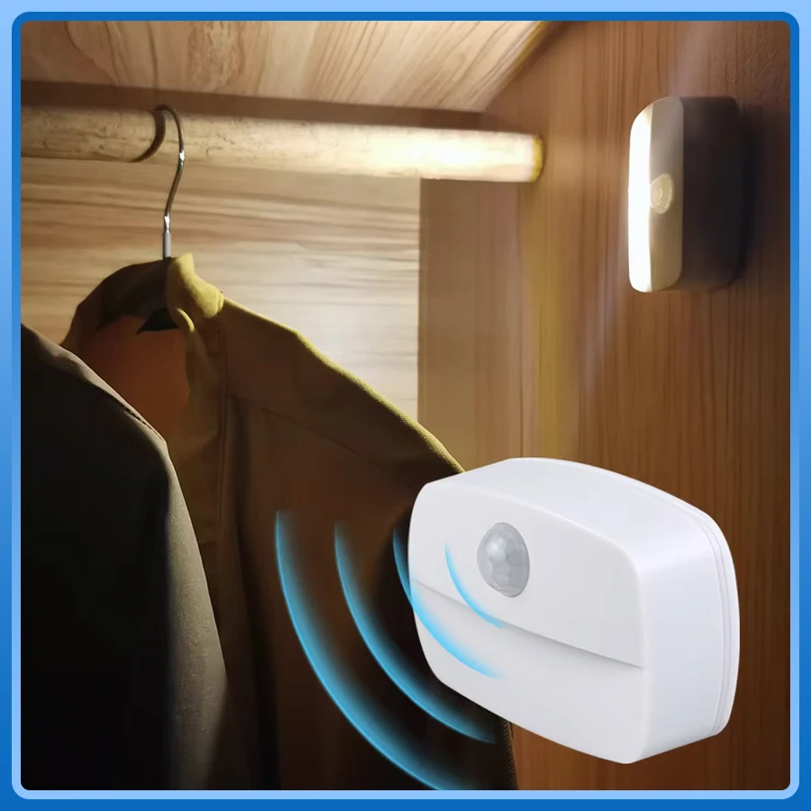 

PIR Motion Sensor LED Under Cabinet Light Kitchen Bedroom Light Auto ON/OFF Smart Night Lamp For Wardrobe Cupboard Closet Stairs