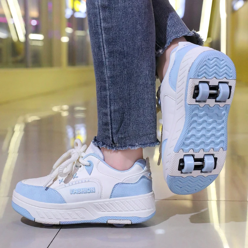 الكعب الجديد للأطفال من Viral: 4 عجلات للفتيات، عجلتين للأولاد - أحذية قابلة للتحويل بعجلات للطلاب