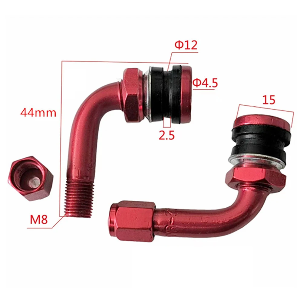 

2pcs Gas Nozzle Electric Bicycle Rubber/Brass Angled Valve Stems Tubeless Tyre For Electric Scooter Bike Bicycle Accessories