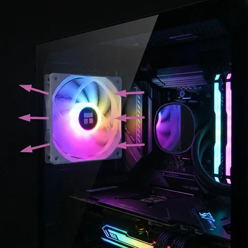 Imagen 2 del producto Thermalright TL-C12RB-S V2 TL-C12RW-S V2 Ventilador para caja de ordenador de 120 mm, aspas invertidas, 1500 RPM/PWM/ARGB/Silencioso