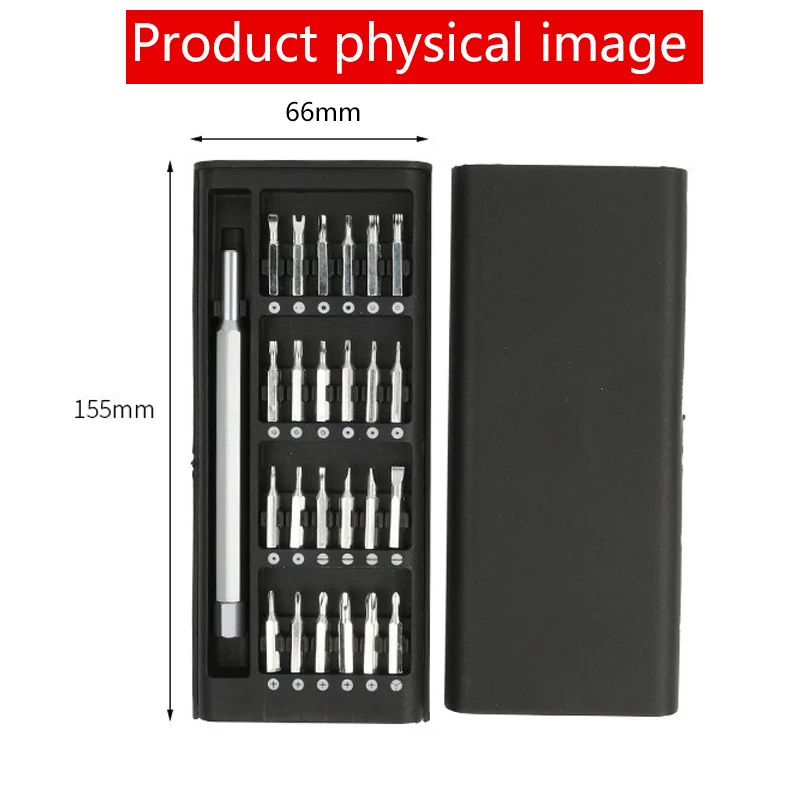 Präzisions-Schraubendreher-Set 25 in 1 Phillips Torx Sechskant Flachkopf Magnetischer Schraubendreherkopf für iPhone PC Uhr Kamera Brille – Detail 1