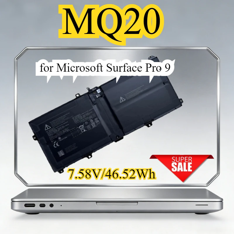 46.52Wh New MQ20 DYNM04 Laptop Battery for Microsoft Surface Pro 9 1996 1997 2032 2032 2038 M1163985-018 Replacement Battery