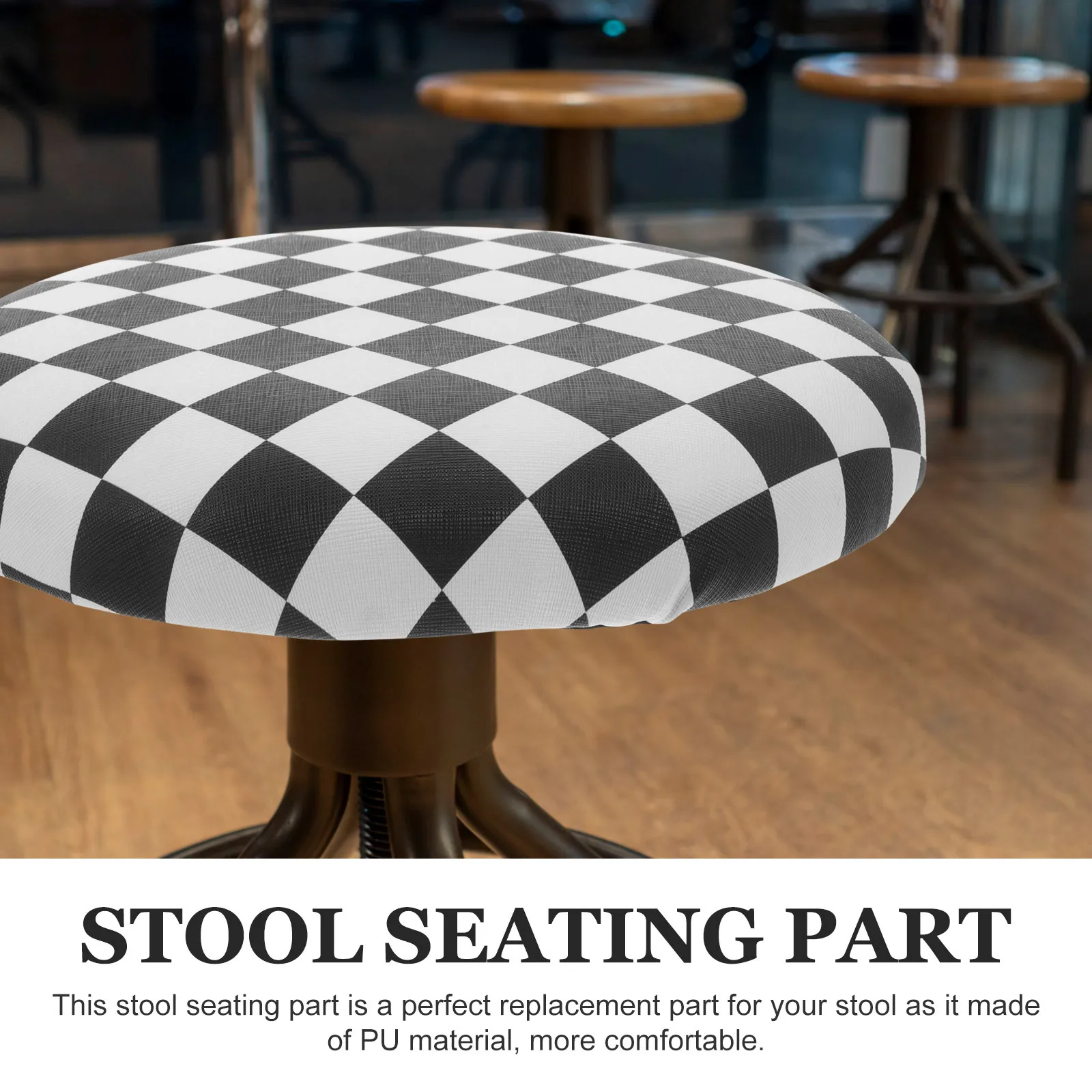

Bar Stool Replacement Seat Round Stool Panel PU Cushion Easy to Clean for Various Scenarios Round Chair Replacement Seat