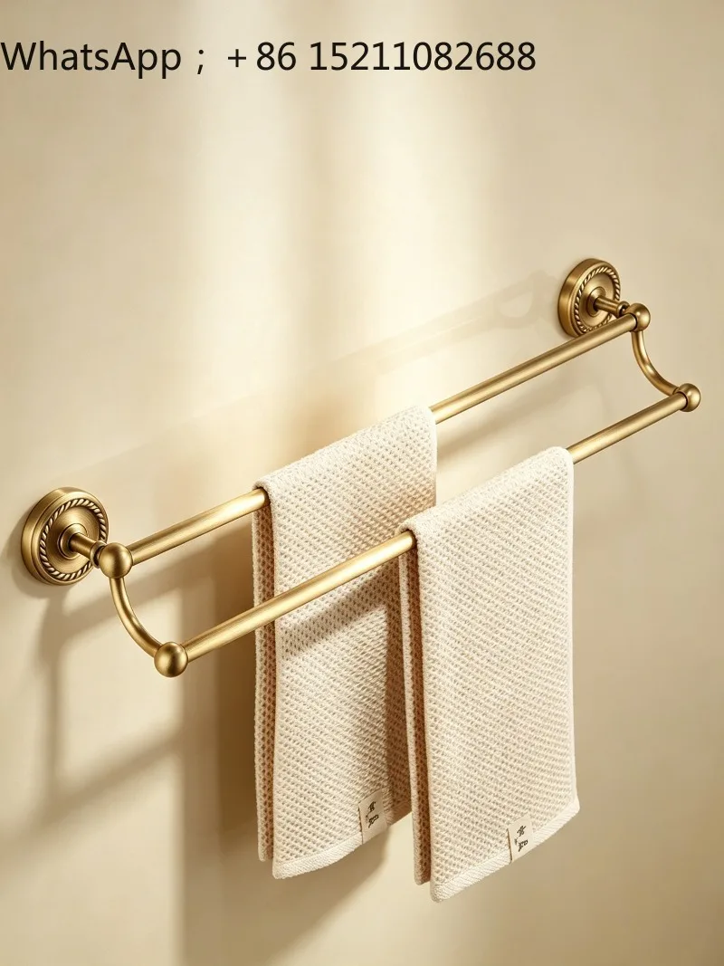 SCY retro brass towel rack non-punching bathroom bathroom pendant bath towel rack bathroom rack