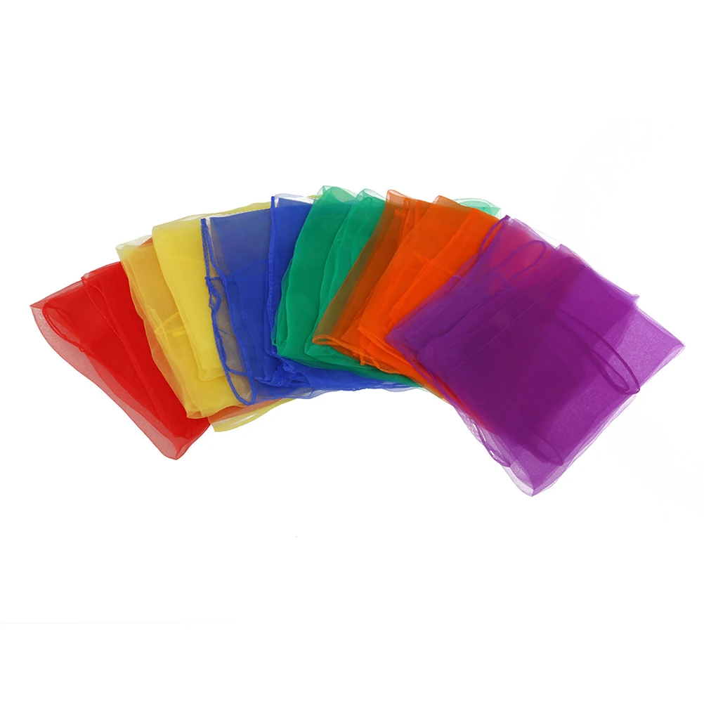 

Luminous Yellow Silk Scarves Square Dance Performance Scarves Reusable Soft Lightweight Washable Decoration Accessories For