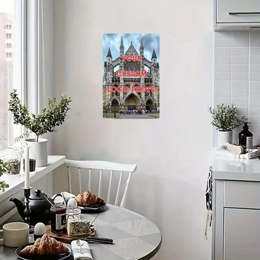 Customized Aluminum Metal Sign With Personal Photo, Contemporary Hanging Wall Decor For Home Garden Bar Office view 6