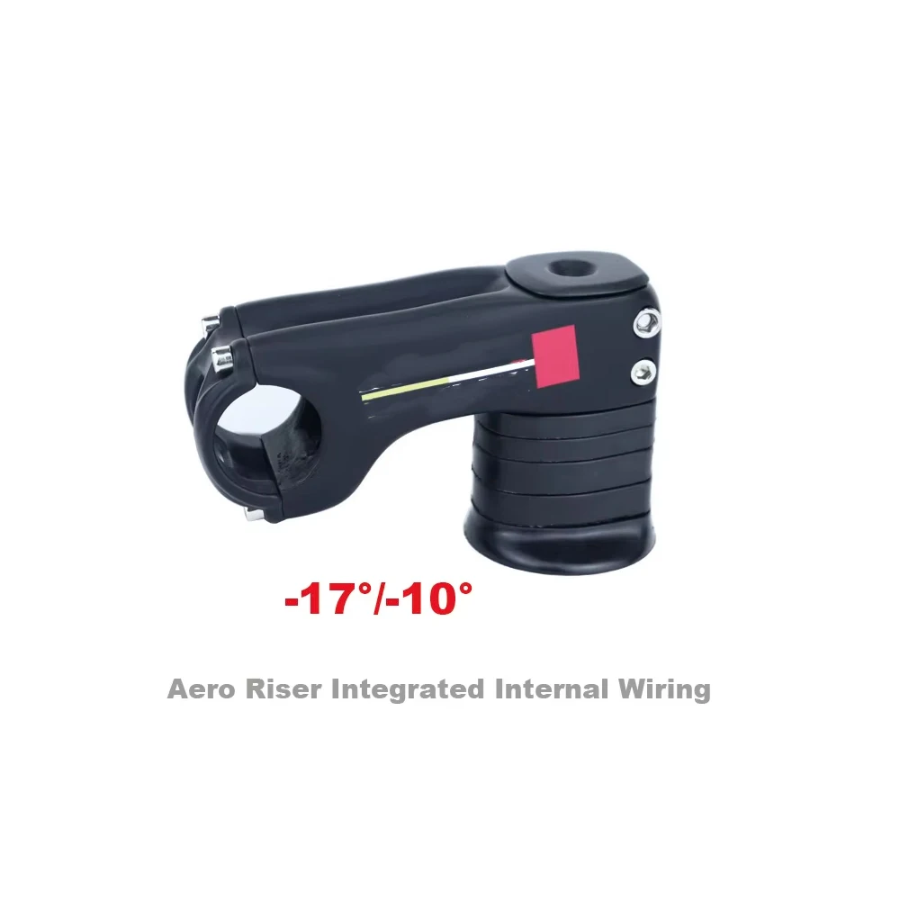 

Full Carbon bike Carbon stem -17 °-10 ° Degree Bicycle Race Road Bike Stem Aero Riser Integrated Internal Wiring Hidden