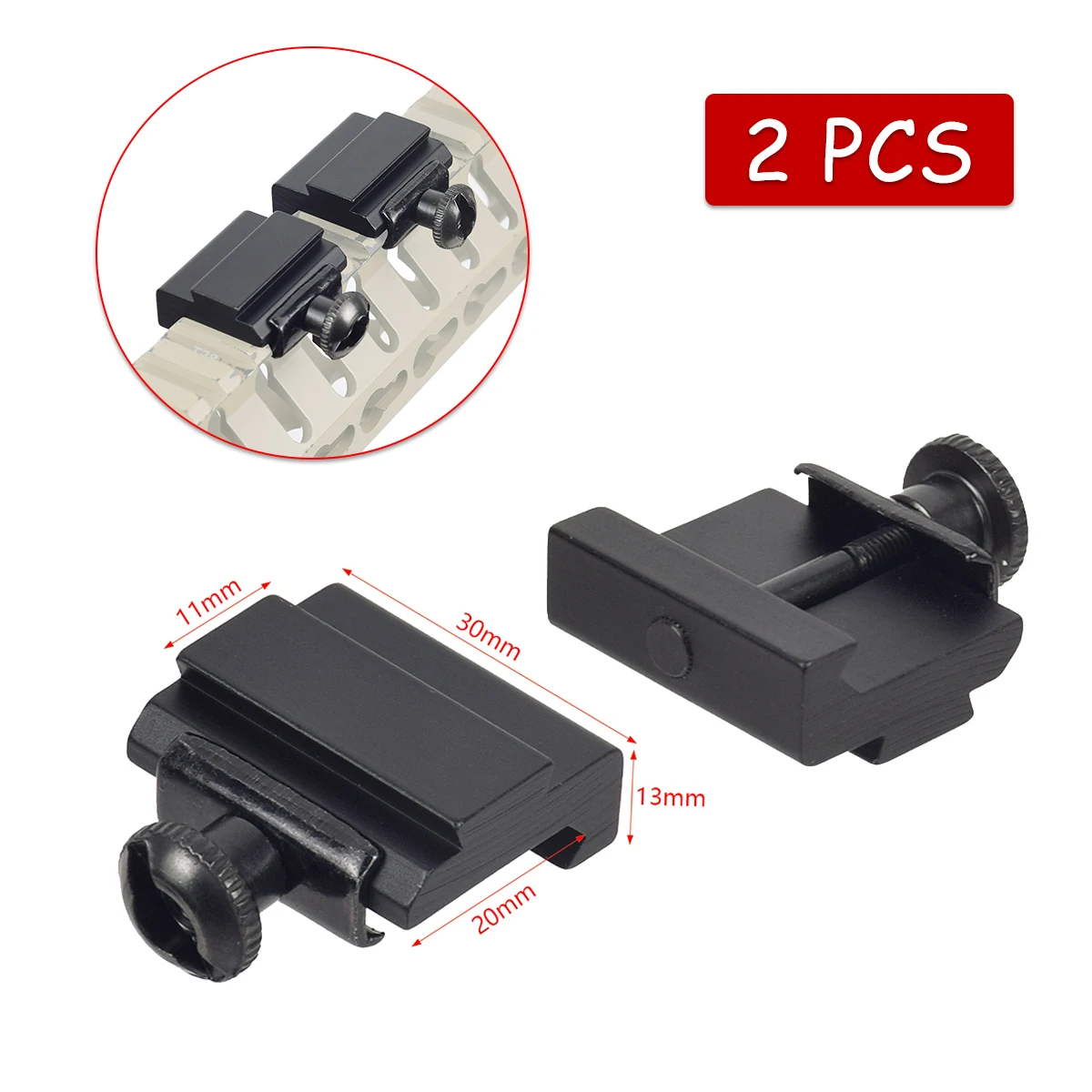 2PCS Metal 20mm to 11mm Scope Rail 11mm Mount Dovetail Adapte Weaver Picatinny Rail Hunting Airsoft Pistol Base Accessories