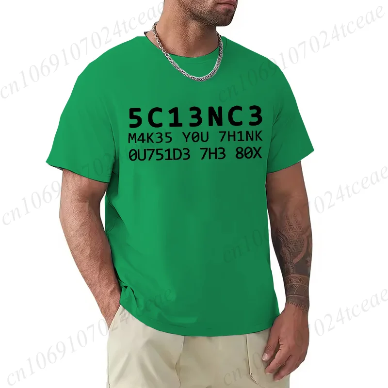 Men's Casual T-Shirts Science Make You Thing Outside The Box Prints Tops Tees Short Sleeve Vintage T-Shirt Clothing Men's Tops