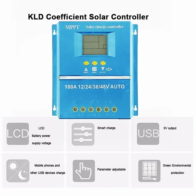 Imagem -03 - Controlador de Carga Solar Mppt Regulador Automático do Carregador do Painel para o Chumbo-ácido e o Lítio 60a 70a 80a 90a 100a 12v 24v 36v 48v