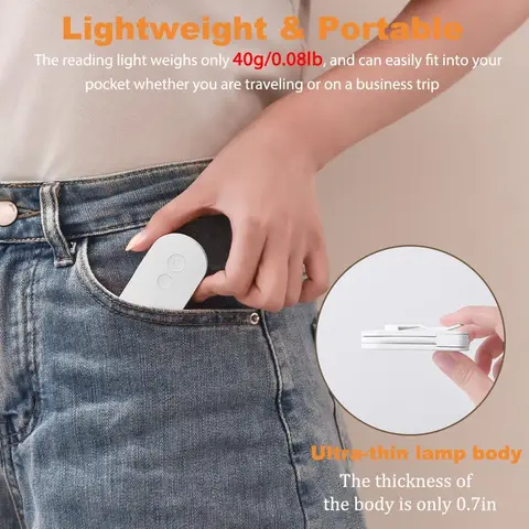 Перезаряжаемая мини-лампа для чтения Xiaomi с регулировкой яркости — фото товара