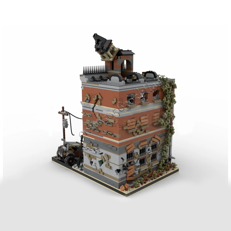 4560 ELEMENTÓW Dom Ulica Ratusz Wersja Apokalipsy MOC Personalizowany Modułowy Zestaw Klocków Model Budynku dla Dzieci Zabawka do Samodzielnego Montażu Prezent