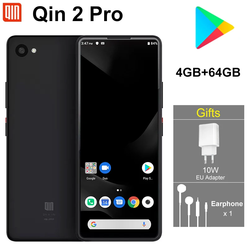 גרסה גלובלית Qin 2 מסך pro מסך מלא 4g עם wifi 5.05 אינץ 2000mah andriod 9.0 sc9863a octa תכונה Qin 2pro