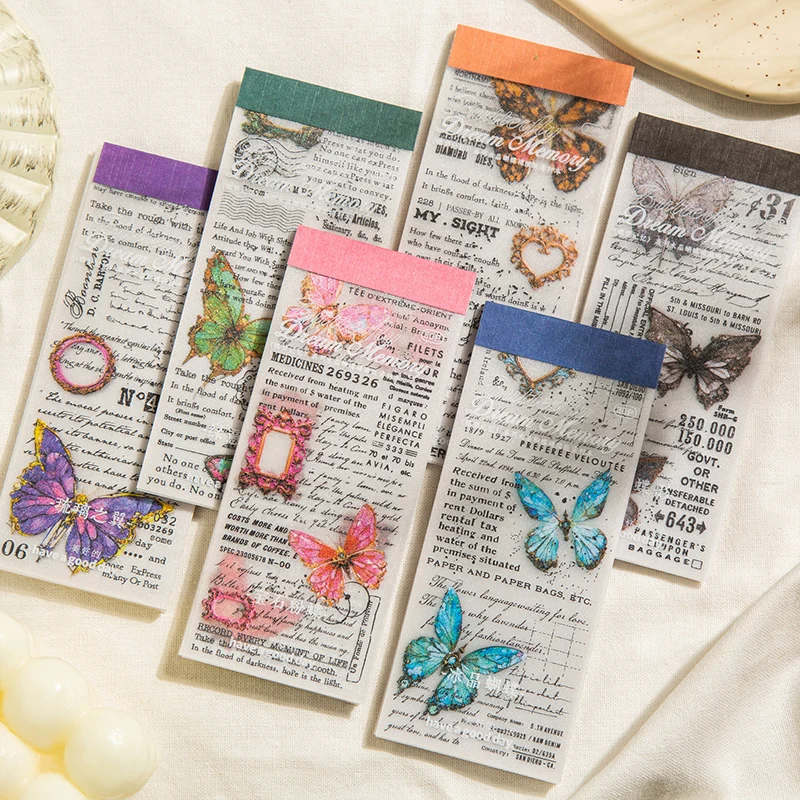 

6packs/LOT Butterfly Dream Memory series creative simplicity material package message Sulfuric acid paper memo pad