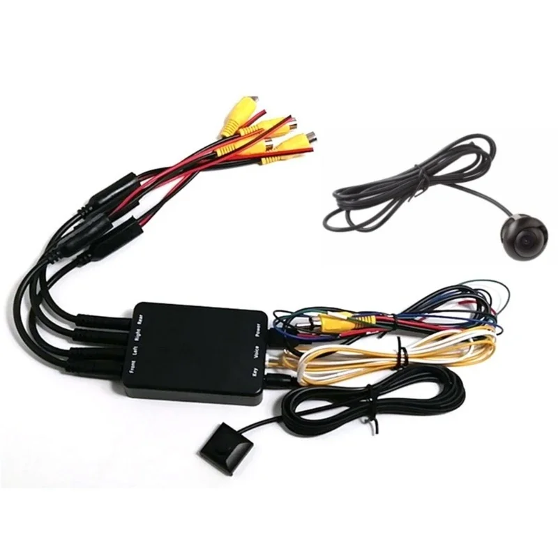 

4Car Parking Camera Video Channel Converter Auto Front View Side Rearview Rearview Camera Video Control Box 4 way