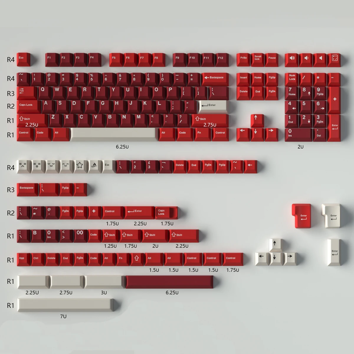 WOB Red Samurai/Apollo/Shoko/Dichroic OV/Roman/Hammerhead Shark 173 keys Mechanical keyboard key cap ABS Dichroic Cherry Height