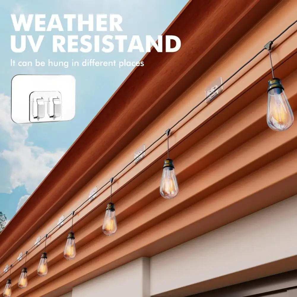 100Pcs Cable Organizer Outdoor String Lights Clips Storage Hooks Self Adhesive Cable Holders Hooks