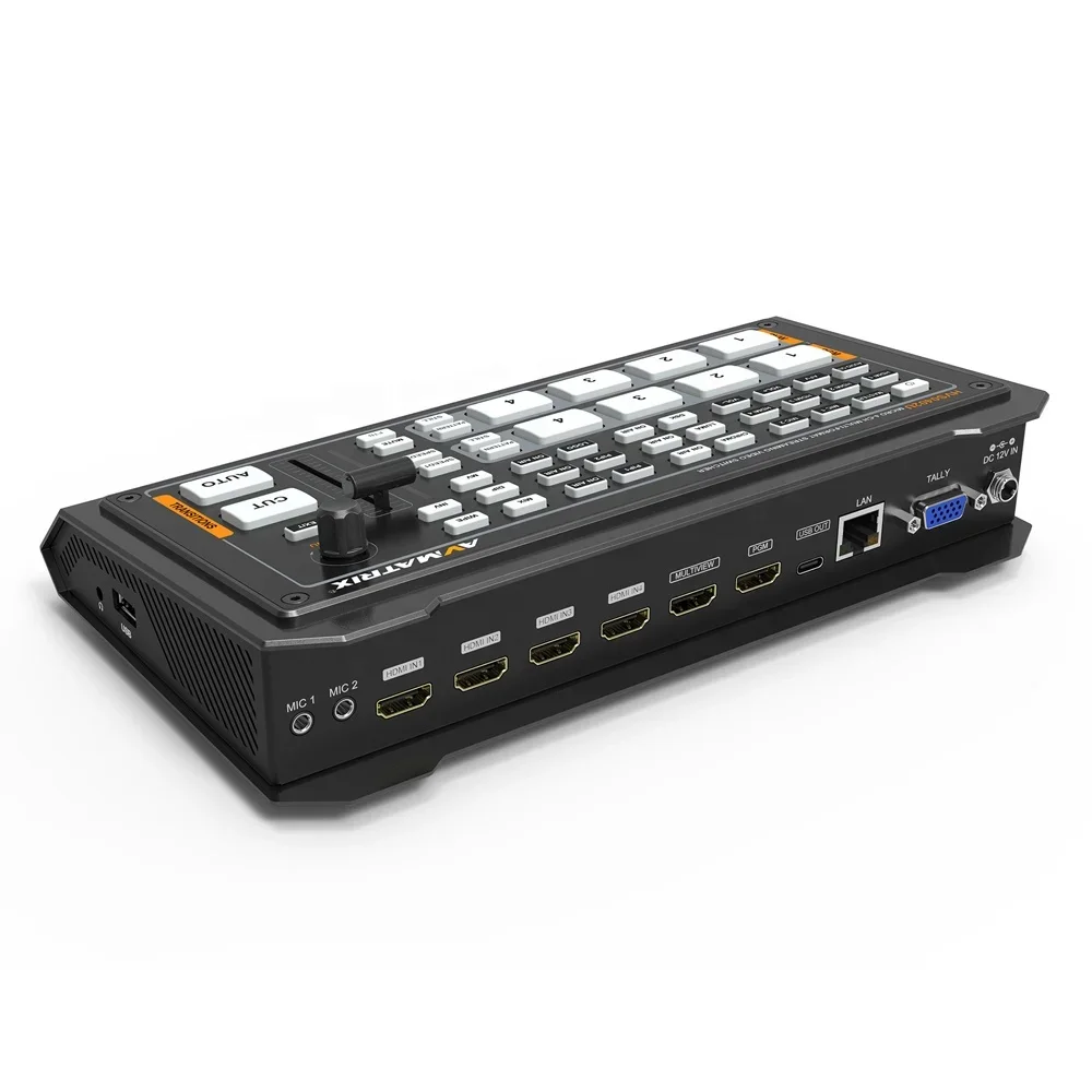 

Avmatrix HVS0402U 4 for Input Black Metal Live Streaming Video Switcher Luma/Chroma Key FTB/PIP Tally FCC CE Certified Type-C