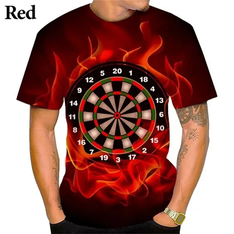 New Darts Graphic T Shirts For Men 3D Printing Dart Throwing Game Tee Top Fashion Short Sleeve Mens Funny T-Shirt Streetwear