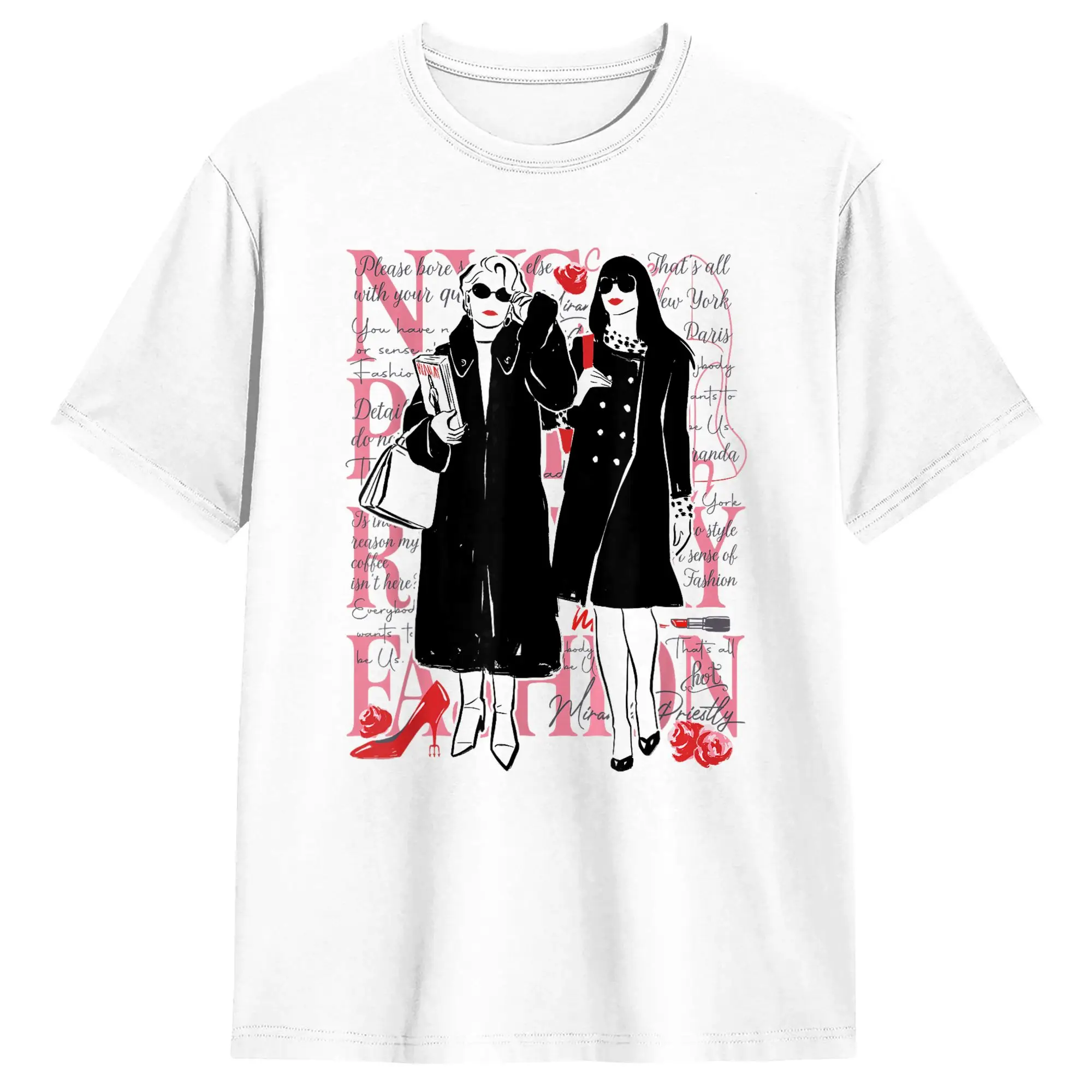 T-shirt The Devil Wears Pradad Judging You Miranda Priestly Pop Art pour homme, style Y2K, basique, col rond, Hip Hop, plage