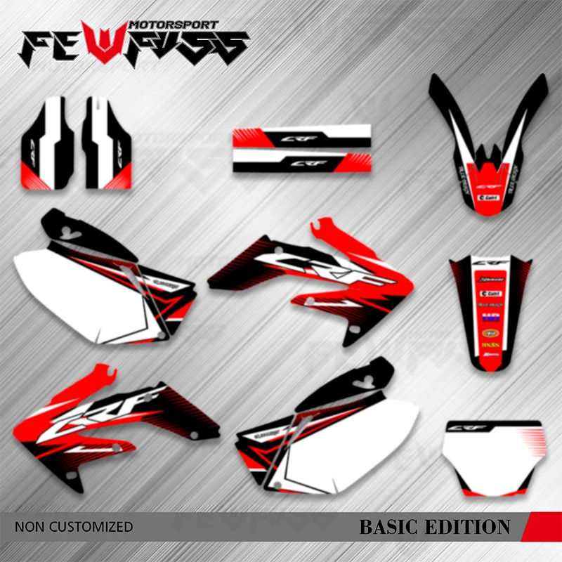 

Наборы наклеек с графикой мотоцикла Fewfuss для HONDA CRF250 CRF 250 2004 2005 2006 2007 2008 2009, номер имени на заказ