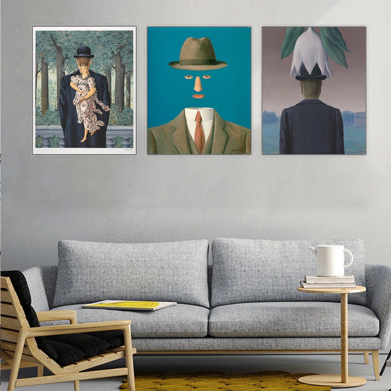 René Magritte Surrealist Masterpiece Iconic Bowler Hat Portrait Art Print Timeless Wall Decor for Art Enthusiasts & Collectors