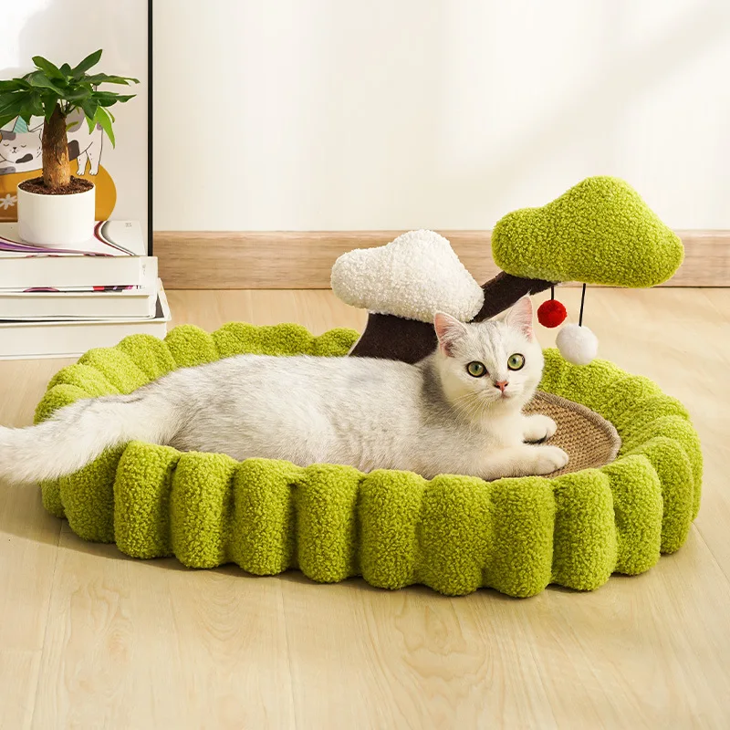 Cat Scratch Board Round Cats Nest Cat Toys Non-chipping Scratch-resistant Oval Basin Cats Scratch Board Cat Nest Integrated