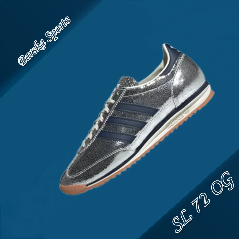 נעלי Adidas SL 72 OG עם סוליית דקה לגברים ונשים, סניקרס חורפיות קלות ונוחות, נעליים קלאסיות רטרו כסף