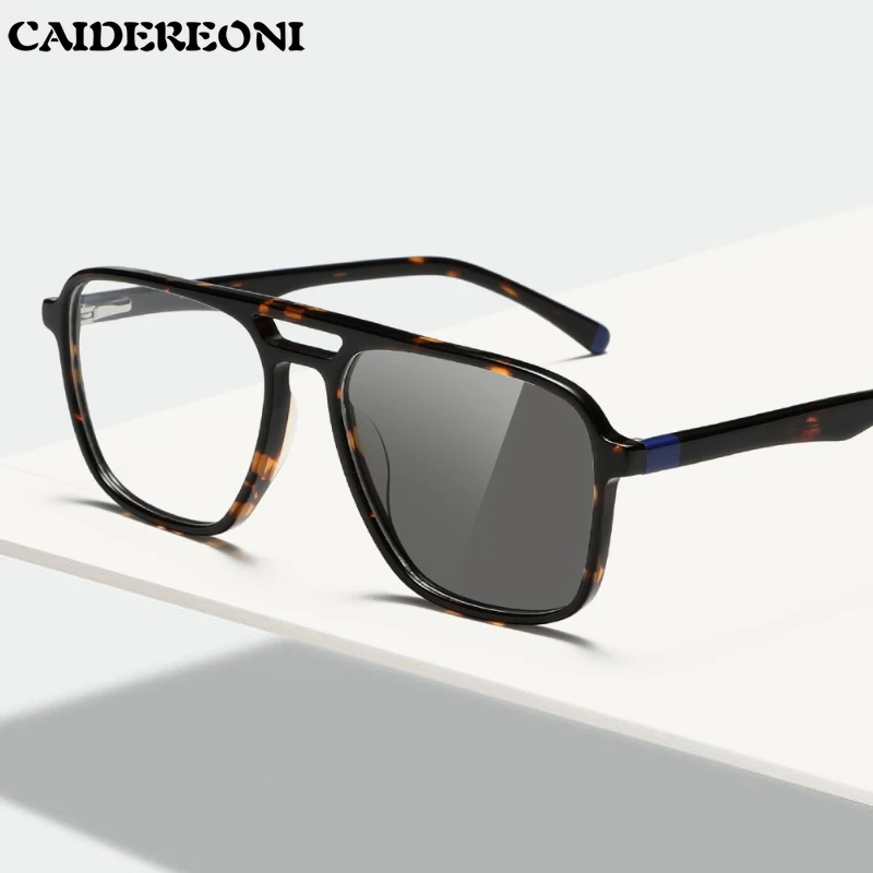 

CAIDERONI Double-bridge Pilot Style Customizable Reading Anti-blue Light Glasses Progressive Prescription Photochromic AC1001