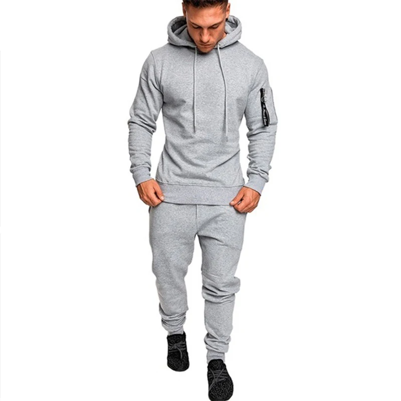 2 Pieces Set Camouflage Men's Suit Long Sleeve Hooded Clothes Outfit Fashion Streetwear Sports Male Pullover and Sweatpants