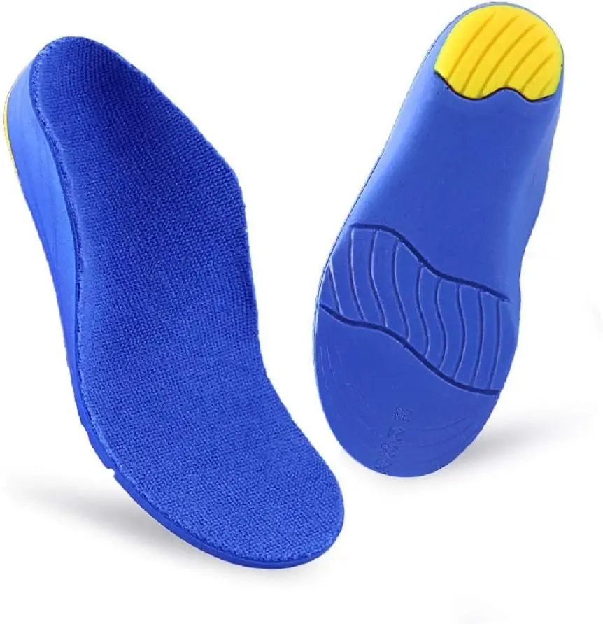 Children Orthotic Insoles Comfort Athletic, Urethane Gel Kids Sports Inserts Heel Cushion for Flat Feet Arch Support Foot Pain