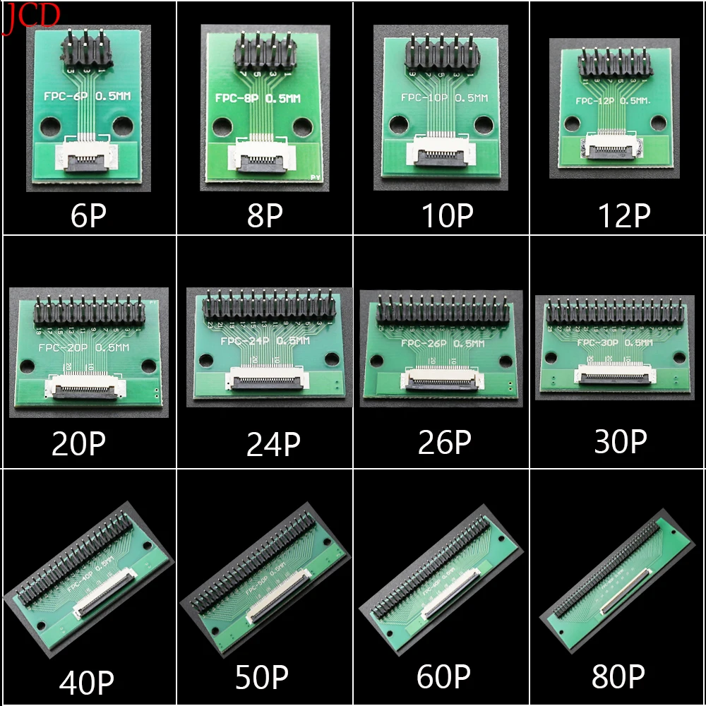 1PCS FPC FFC Flexible Cable Adapter Board 0.5mm 1mm Pitch Connector  6P 8P 10P 12P 20P 24P 26P 30P 40P 50P 60P 80P