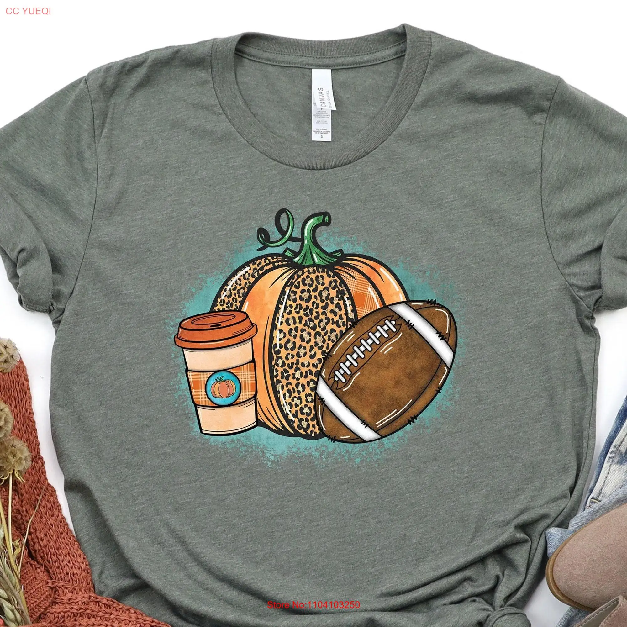 Camiseta de manga larga o corta para amantes del café, temporada de otoño, calabaza, bebida Latte, Acción de Gracias, especias
