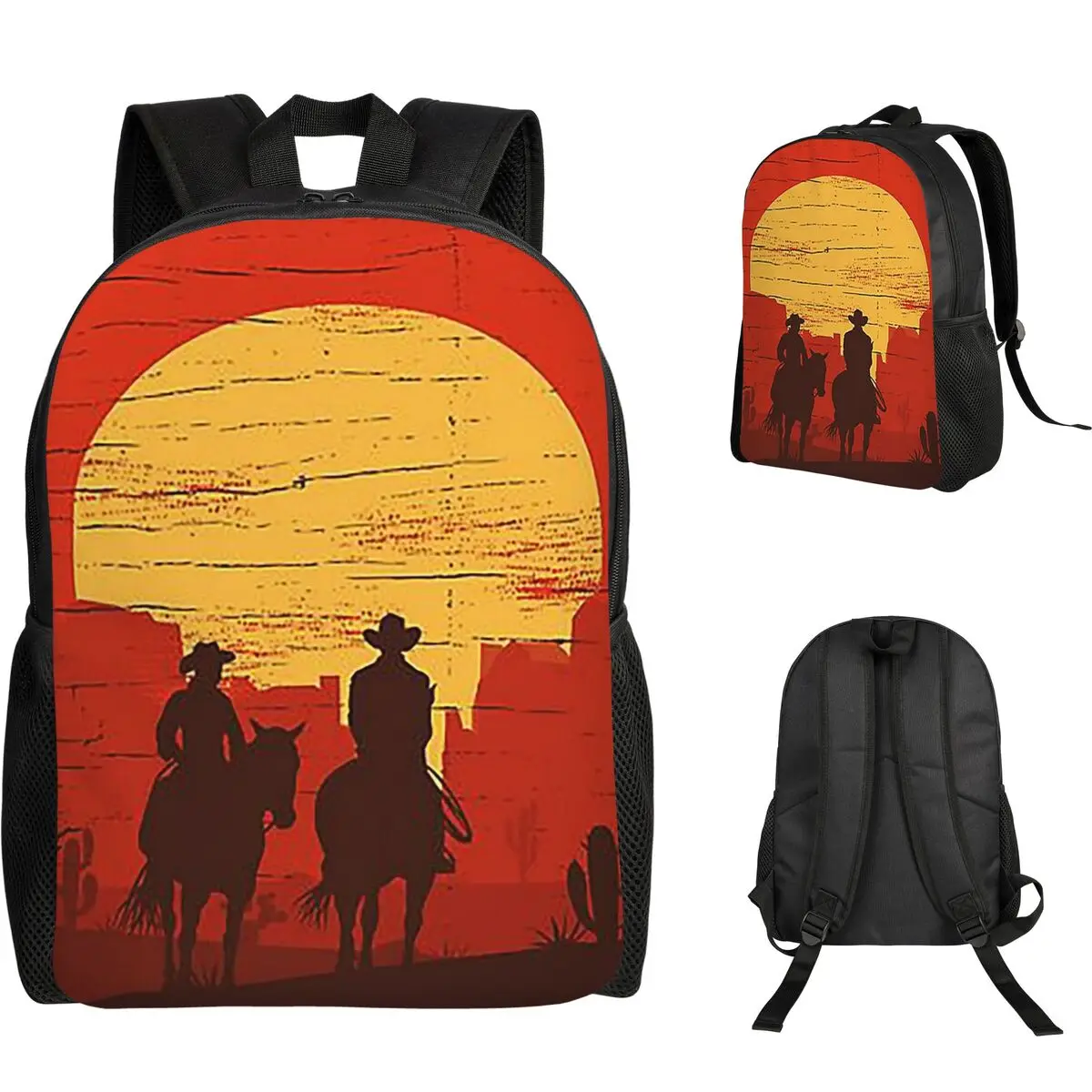 Cowboys Of The Wild West - Journ Student Backpack School Bag Hiking Travel Daypack for Men Women Fashion Bookbag Shoulder Bags
