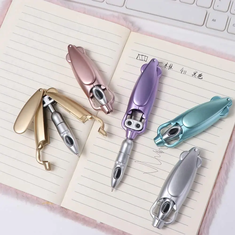 

ABS Students Robotic Pen Multifunction Push Type Robotic Ballpoint Sign Pen Transformation Foldable Writing Pen Smooth Writing