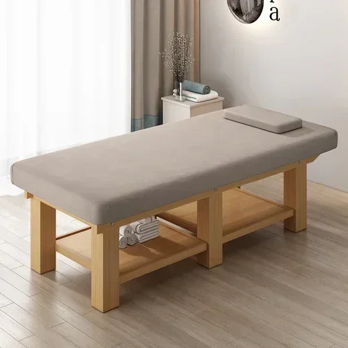 Simple Olid Wood Massage Couch Massage Bed Facial Bed Integrated Traditional Chinese Medicine Bone Setting Physiotherapy